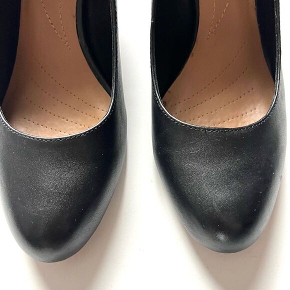 Clarks Kyndall Iris Black Leather Pumps - Picture 5 of 10
